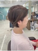前髪なし大人ショートボブ