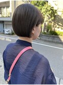 大人可愛い大人美人小顔カットミニボブショコラアッシュ