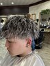 メンズツイストorスパイラル　ホワイトメッシュカラー　￥20000～