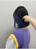 インナーカラー/ブルー/ボブ/ケアブリーチ/京都河原町三条