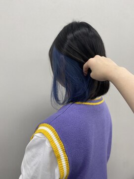 コード 四条河原町駅店(CHORD) インナーカラー/ブルー/ボブ/ケアブリーチ/京都河原町三条