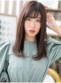 モノトーングレージュ大人かわいい小顔ロングc6戸頭20代30代40代