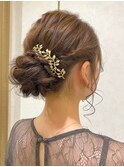 ヘアセット/ヘアアレンジ/シニヨン/結婚式/お呼ばれヘア