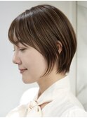 青山髪質改善カラーミディアムボブアッシュグレージュ50代60代