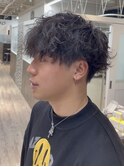 波パーマ　マッシュ　ツーブロック