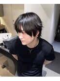 15593黒髪アッシュフェザーショートマ束間マッシュウルフ
