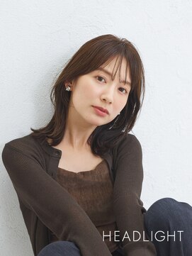 ティノ バイ ソーエン ヘッドライト 札幌店(Tino by soen HEADLIGHT) ミディアムレイヤー×オリーブグレー×小顔/ココアブラウン/黒髪