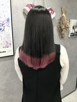 パーセント(percent)&nbsp;裾ピンクカラー/黒髪デザインカラー/推し活カラー/枚方市駅