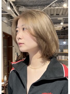コフィー バイ メルト 吉祥寺(cofy by melt) 【中澤彩乃】韓国内巻きボブ顔周りカットベージュカラー吉祥寺
