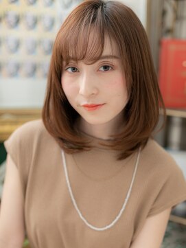 カバーヘア イヴ 戸頭店(COVER HAIR EVE) 朝ラク斜めバング小顔ミディアムワンカールa戸頭20代30代40代!
