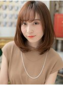 朝ラク斜めバング小顔ミディアムワンカールa戸頭20代30代40代!