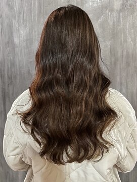 チョビー(Chobii) デジタルパーマグレーベージュレイヤーロング黒髪カタログy4