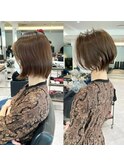 大人可愛い小顔ひし形クビレ丸み20代30代40代大人ショート(蘭)