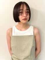 シーン(SCENE)&nbsp;ミニボブ　グレージュ　シースルーバング　艶感【天神/今泉】