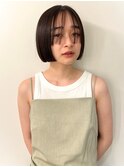 ミニボブ グレージュ シースルーバング 艶感【天神/今泉】