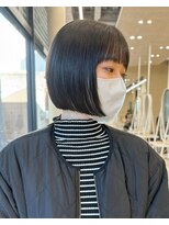 スニュウ(snuw)&nbsp;切りっぱなしボブ小顔カットグレージュミルクティ