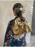 ボブヘアアレンジ×振袖着付け