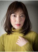 斜めバンググレージュワンカールAラインボブディu志木30代40代