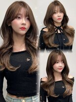 ハピネス 梅田茶屋町店(HAPPINESS)&nbsp;韓国風/レイヤーカット/顔周り/顔まわり/髪質改善/ベージュ