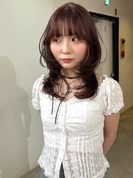 ニコフクオカヘアーメイク(NIKO Fukuoka Hair Make) 【NIKO】くびれミディアムレイヤー×チョコレートブラウン