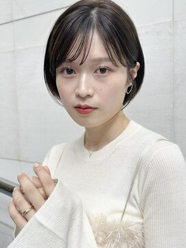 トリコ ショップアンドヘアサロン(tricot shop hair salon) 暗髪まるみショートボブ
