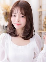 カバーヘア イヴ 戸頭店(COVER HAIR EVE)&nbsp;ツヤ感グレーブラウンシャギーカットセミディa戸頭20代30代40代