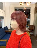 暖色カラー×くびれミディレイヤー