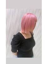アース いわき店(HAIR&MAKE EARTH)&nbsp;ブロッサムピンクのストレートボブ
