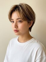 アボヘアー(Abo hair)&nbsp;丸みショート小顔カット似合わせカット透け感束感ショート