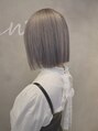 リトル ルル 梅田(little lulu) 肩上切りっぱなしボブ×ペールグレー◎【梅田/中崎町】