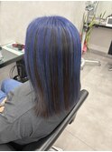 ネイビーブルーアンブレラカラーデザインカラーブリーチ成増