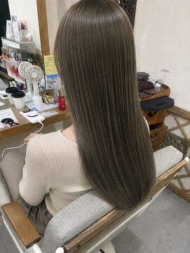 ヘアリゾート粋 ウナム 新宿東口店(enam) ブリーチなし透明感カラー/ミントベージュ/艶髪/ロング