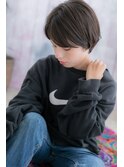 洗練された★クリアカラー小顔ワンサイドひし形ショートa