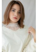 オレンジブラウンくびれヘアワンレンボブZ戸田公園10代20代30代