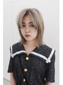 《Utoo e's つくば美容室 》ブロンドベージュ×リラクシーミディ