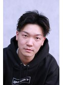 ツーブロックマッシュ センター分けパーマ 前下がり