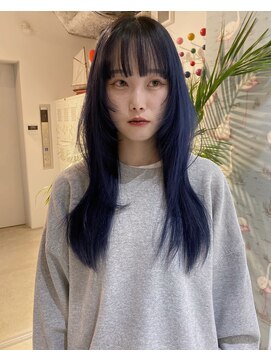 スリー(three) Navy Gray × nuance cut