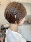 前髪あり小顔つや髪顔まわり簡単スタイリングショートボブヘア