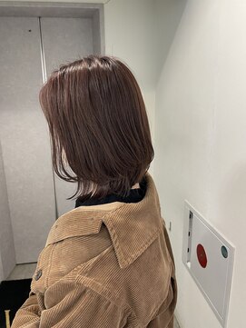 春ボブ×ピンクブラウン