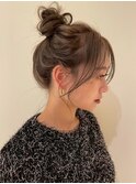 カチモリヘア　お団子　顔周り　結婚式　お呼ばれ　20代30代