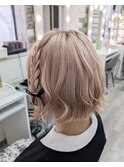 サイド編み込みヘア