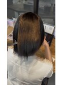 美髪シアーカラー髪質改善レイヤーカット切りっぱなしボブ