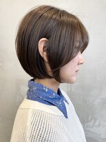 エリマバイフィフス 調布(elima by fifth) 白髪染めレイヤーボブショートヘアベージュアッシュブラウン