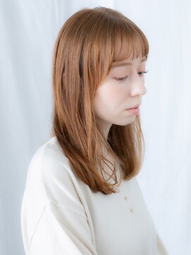 ドクターズサロン LAB 小山店 ぱっつん前髪オレンジベージュロングk小山10代20代
