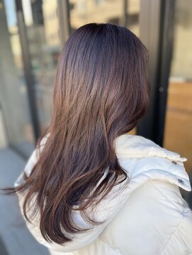 （竹内）髪質改善ストレート、ブラウンカラー
