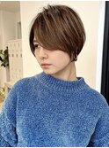 【Say.福岡】前髪無しショート×ベージュブラウン×ダブルカラー