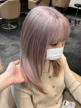 アウラ(AURA) 盛岡駅ハイトーンカラーブリーチデザインカラーブロンドレイヤー