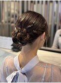 ヘアセット/シニヨンアレンジ/金箔/青山/表参道ヘアセット