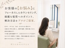 お客様の【お悩み】にフォーカスしたカウンセリング。綺麗な髪質へのポイント、解決方法をプロがご提案。