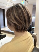 ラックスビー シュクラン 八戸ノ里駅前店(LUXBE SHUKRAN)&nbsp;ショートボブ×バレイヤージュ